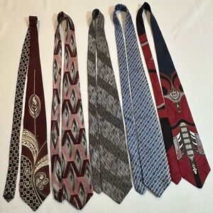 Zylos by George Machado 100% Silk Tie Bundle - Lot of 5 - Geometric & Abstract